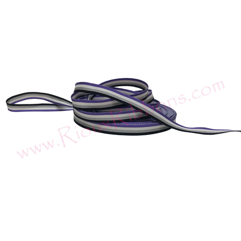 "Asexual Pride" 3/8" Grosgrain Ribbon