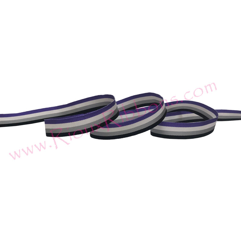 "Asexual Pride" 5/8" Grosgrain Ribbon