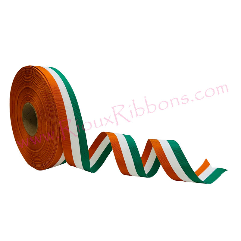 "Ireland Flag" 1-3/8" Grosgrain Ribbon