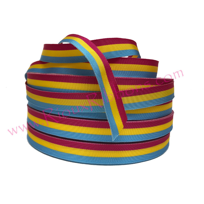 "Pansexual Pride" 5/8" Grosgrain Ribbon