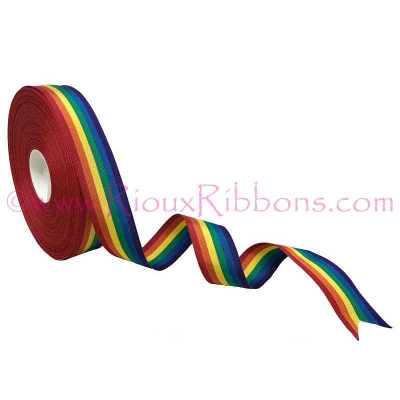 "Rainbow Pride" 1" Grosgrain Ribbon