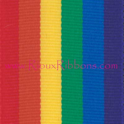 "Rainbow Pride" 5/8" Grosgrain Ribbon