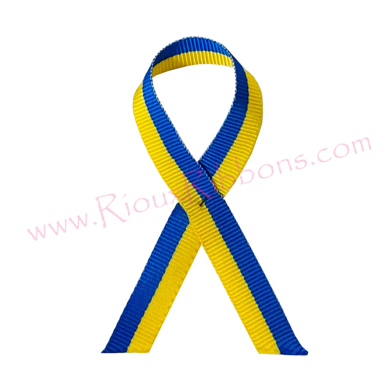 "We Stand with Ukraine" 3/8" Grosgrain Ribbon