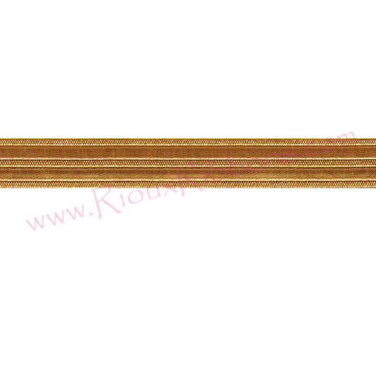 Gold metallic woven trim for military uniforms, marching band uniforms, costumes and ceremonial apparel
