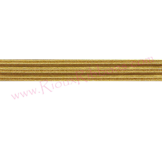 Gold metallic woven trim for military uniforms, marching band uniforms, costumes and ceremonial apparel