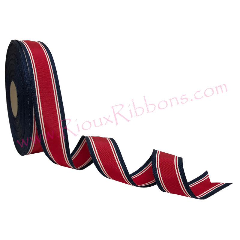 "Cooper (Navy/Red)" 1-1/2" Grosgrain Ribbon