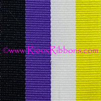 "Non-Binary Pride" 5/8" Grosgrain Ribbon