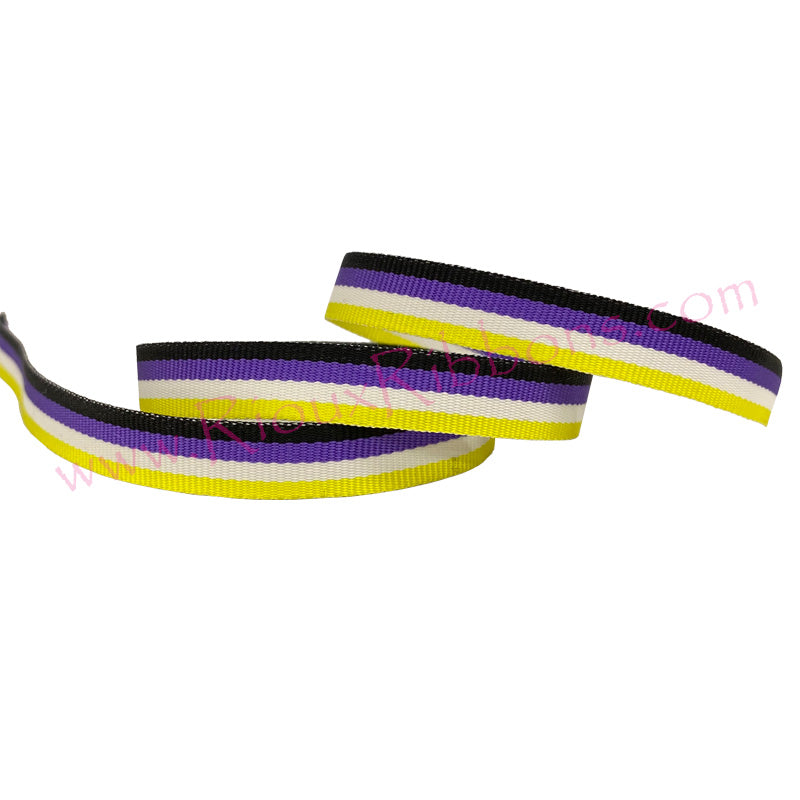 "Non-Binary Pride" 3/8" Grosgrain Ribbon